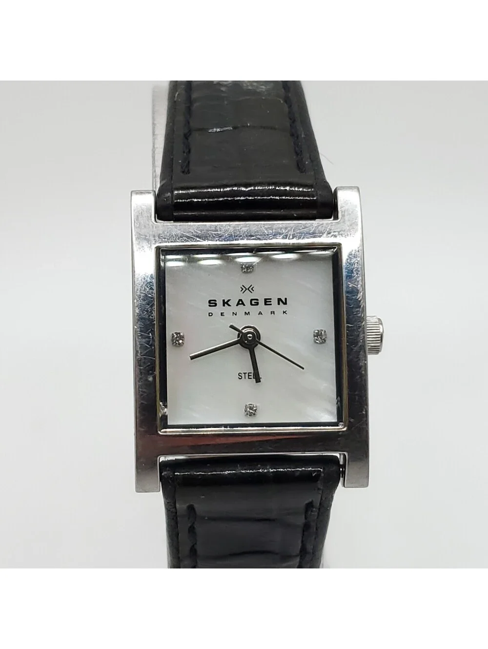 Skagen Womens Watch 20mm New Battery MOP Dial 528sslb4cr Square